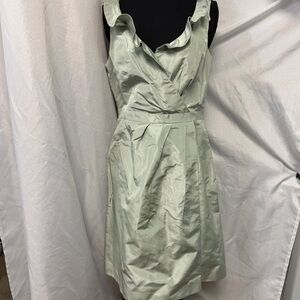J Crew Silk Taffeta Sage Green Dress
